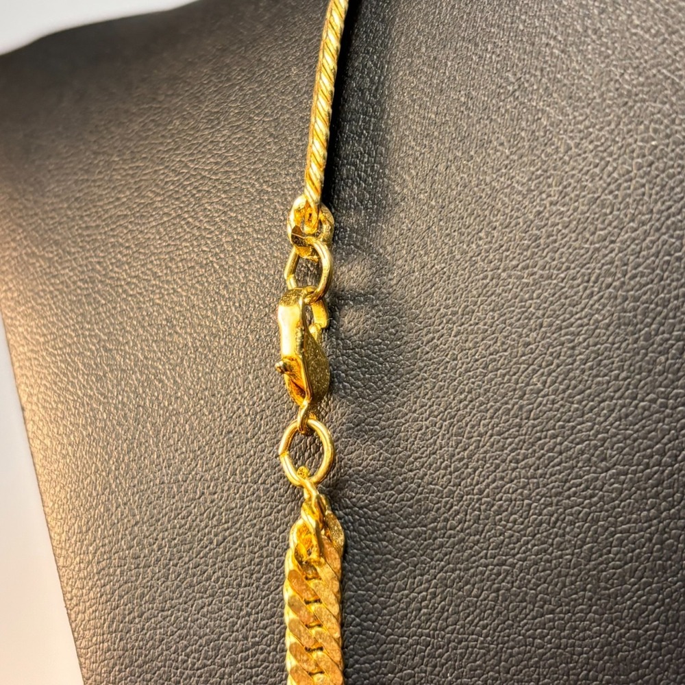Vintage Brutalist Necklace Gold Tone 1970s Alexander the Great - Picture 8 of 8
